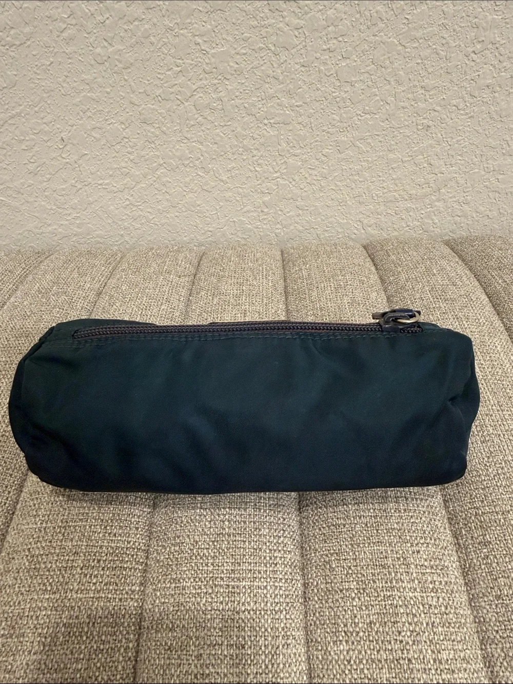 Prada Dark Green Nylon Cylinder Toiletry Pouch - Picture 3 of 7